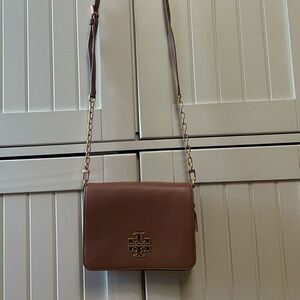 Tory Burch Tan Crossbody Bag with Gold Accents